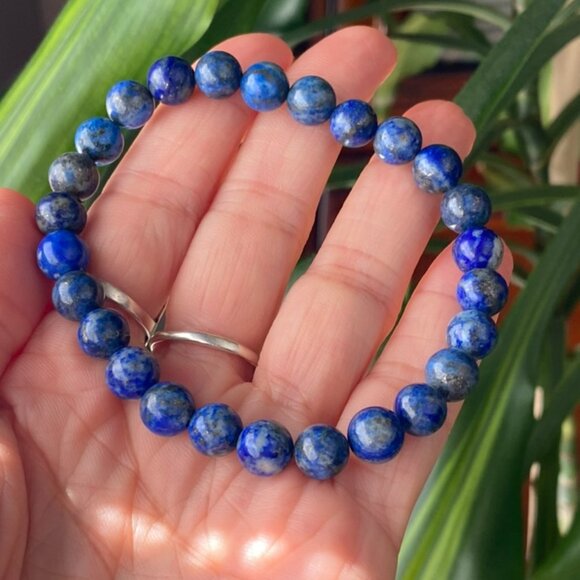 8mm Authentic Lapis Lazuli Healing Gemstone Bracelet - Picture 4 of 6